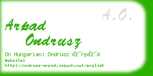 arpad ondrusz business card